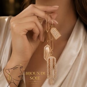 Sautoir en rose gold et doré